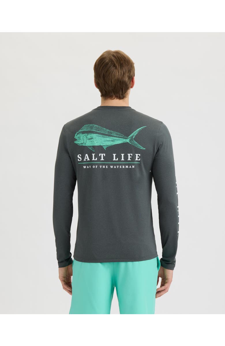 Salt Life Mahi Way Long Sleeve SLX Performance Tee, Alternate, color, Black Heather