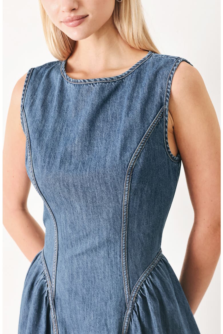Denim Midi Dress, Alternate, color, DENIM BLUE