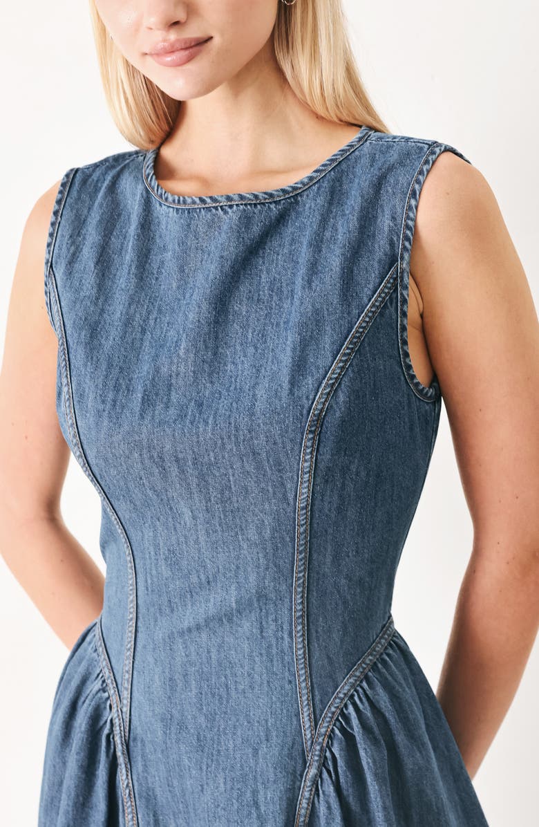FREEMARKET Denim Midi Dress, Alternate, color, Denim Blue