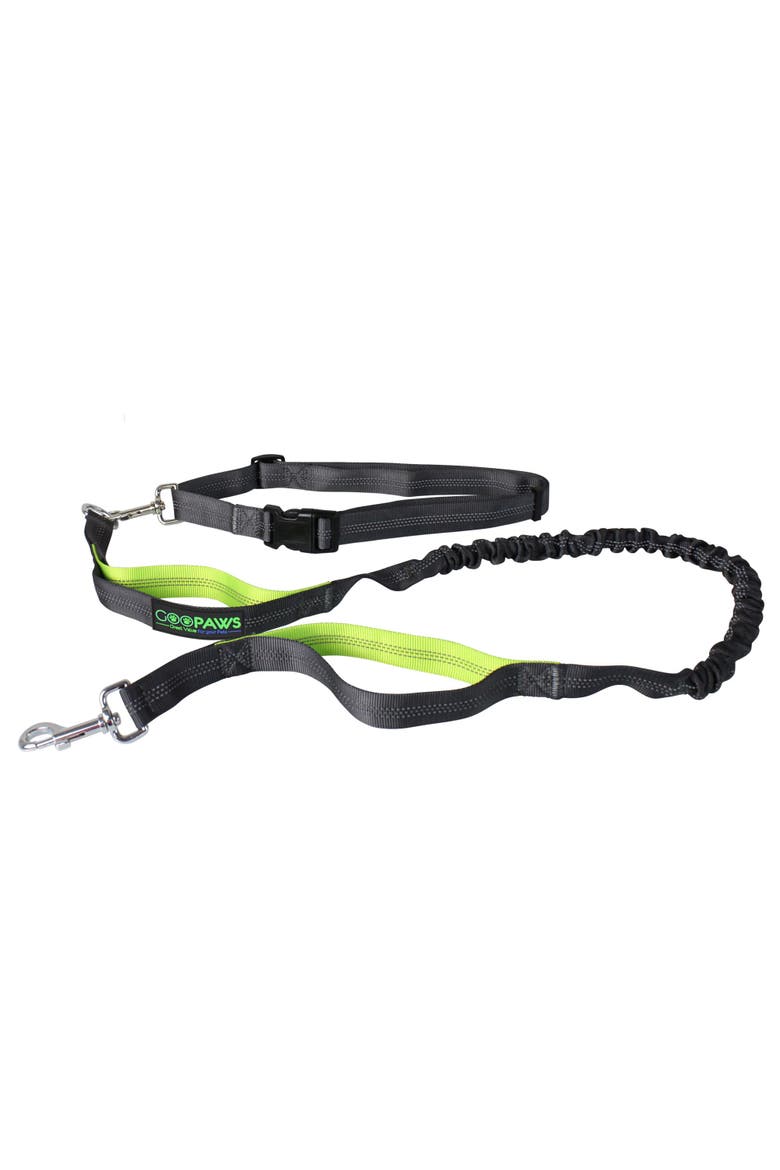 Hands Free Bungee Dog Leash Green, Medlg Dogs, Up To 150Lb, Main, color, Green