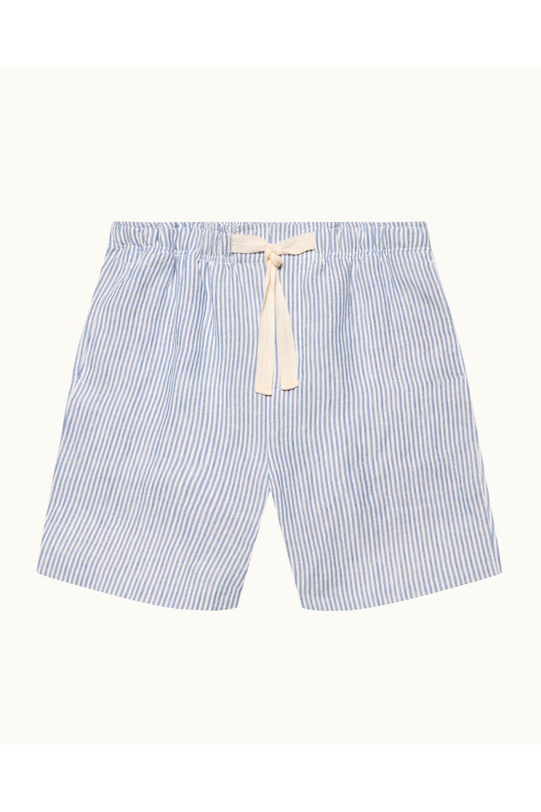 Alex Relaxed Fit Fine Hemp Stripe Shorts, Alternate, color, BERGAMO BLUE STRIPE