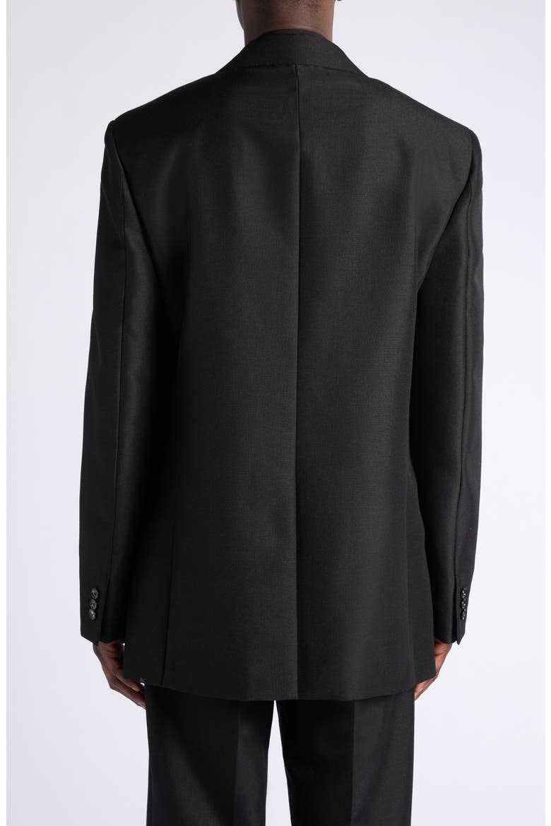 Black Mohair & Wool Intrecciato Peak Lapel Suit Jacket, Alternate, color, 1010 DOUBLE BLACK