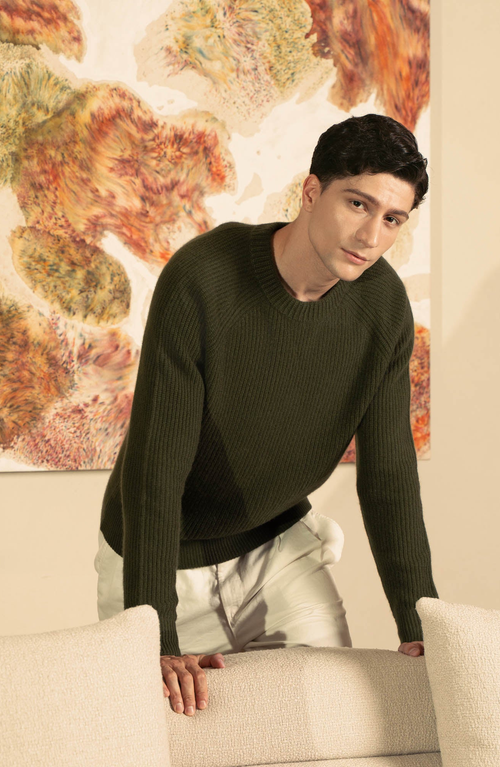 Italic Aidan Chunky Cashmere Crewneck Sweater In Neutral