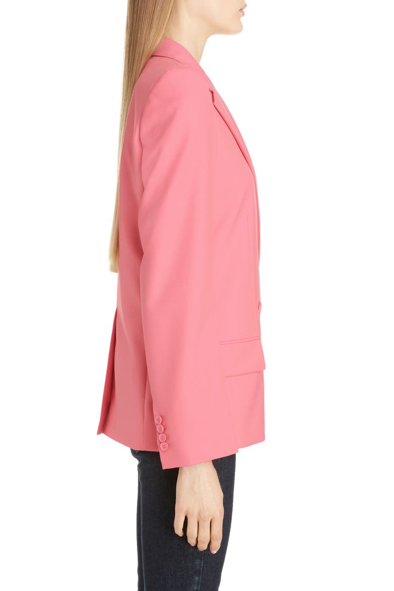 Double Breasted Lightweight Wool Jacket, Alternate, color, FLAMINGO