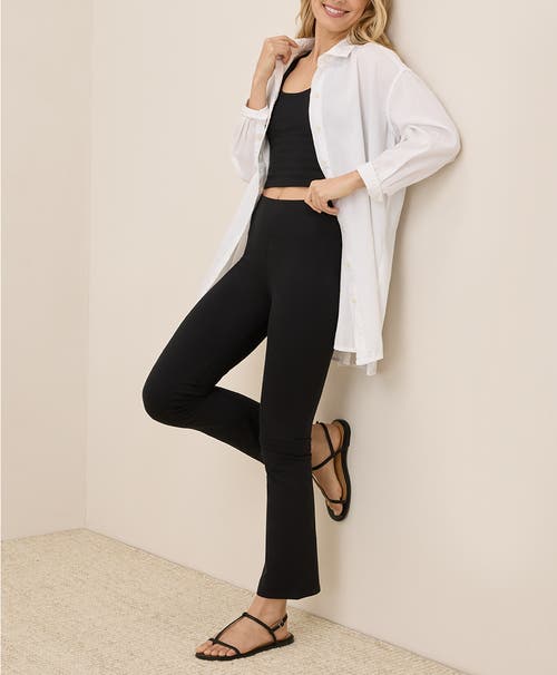 Pact On The Go-to Cropped Bootcut Legging Made With Organic Cotton In Black