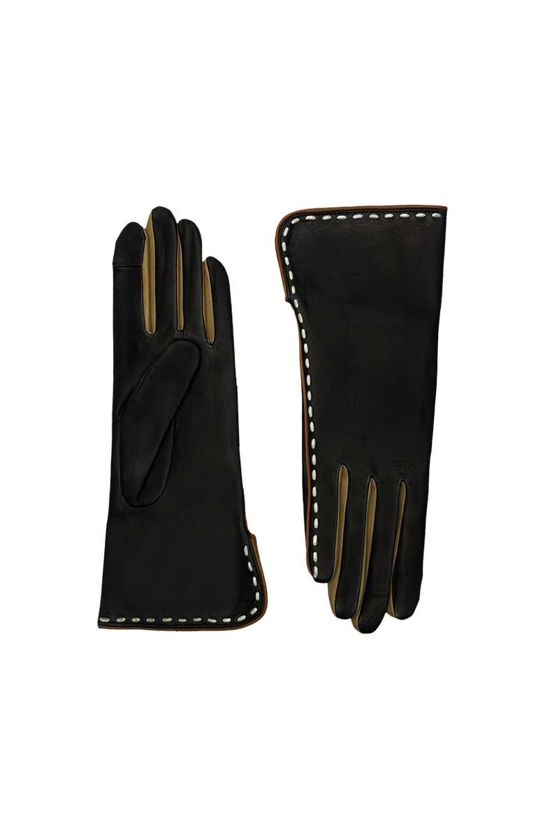 Agnelle Diane Lambskin Glove with Cashmere Lining and Contrast Details, Main, color, Tnoir/Sable/Toscana/Lumiere