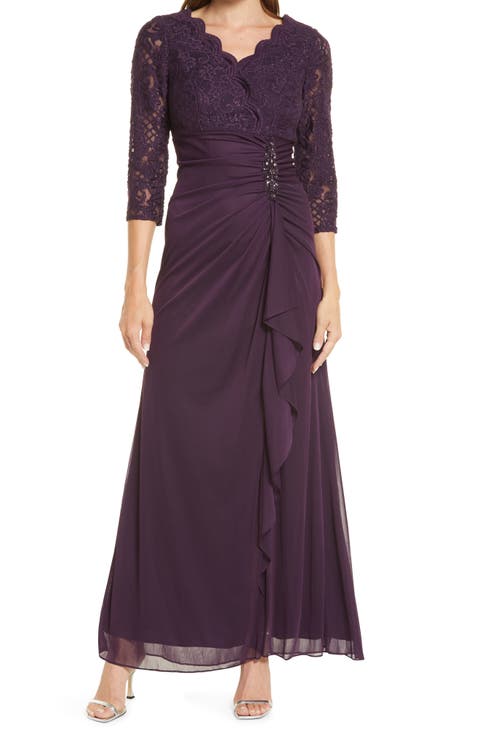 Sequin Lace A-Line Formal Gown