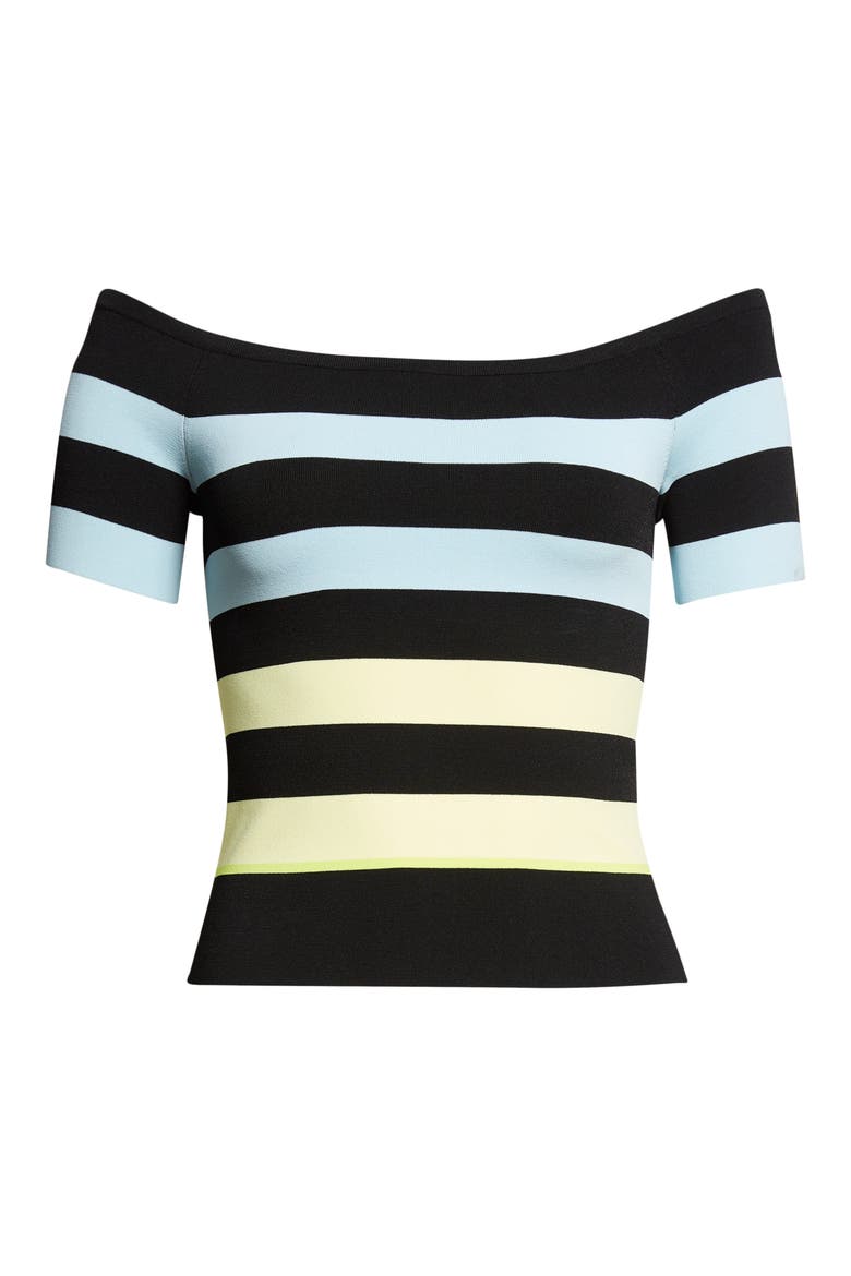 Stripe Off the Shoulder Knit Top, Alternate, color, HAZE MULTI