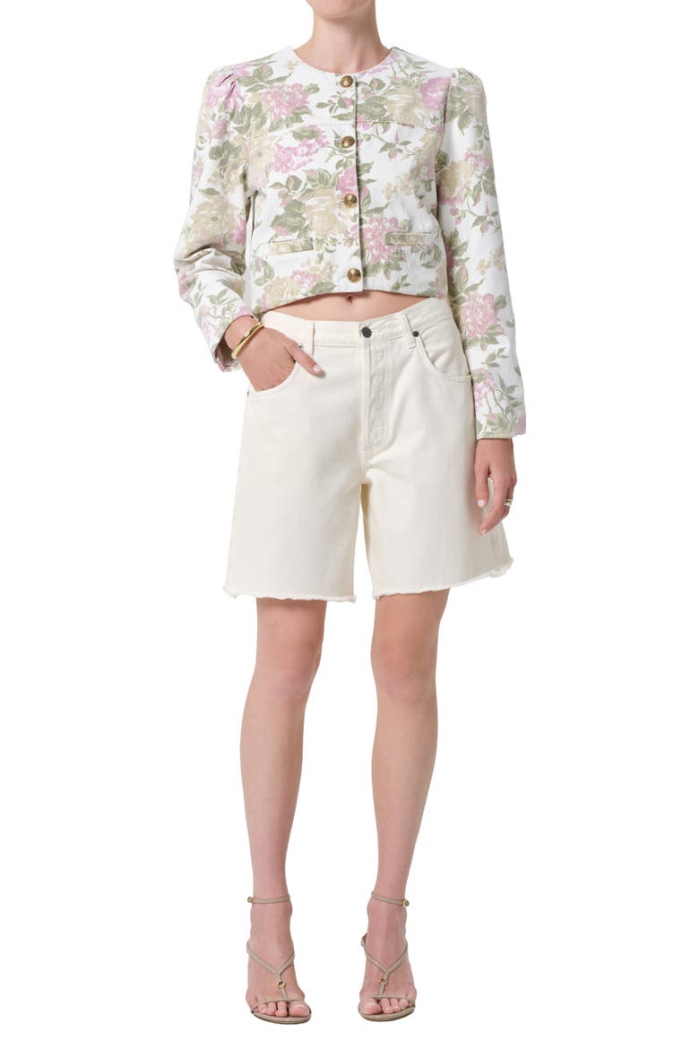 Floral Cotton Twill Jacket, Alternate, color, ENGLISH ROSE/ WHITE