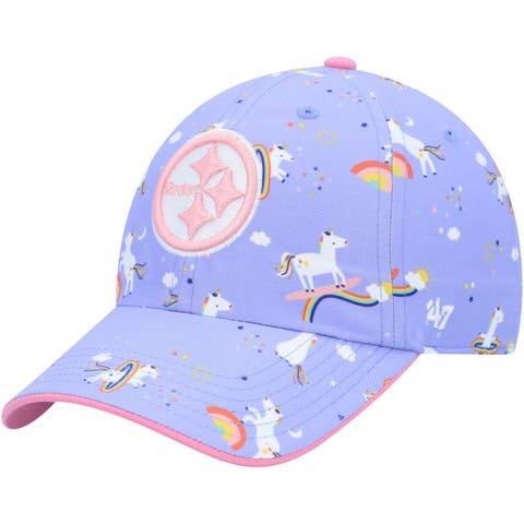 Girls Preschool '47 Purple Pittsburgh Steelers Unicorn Clean Up Adjustable Hat