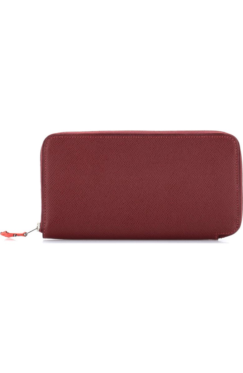 Pre-Owned Hermes Azap Zip Around Wallet Silk'in Epsom Long, Main, color, Rouge H