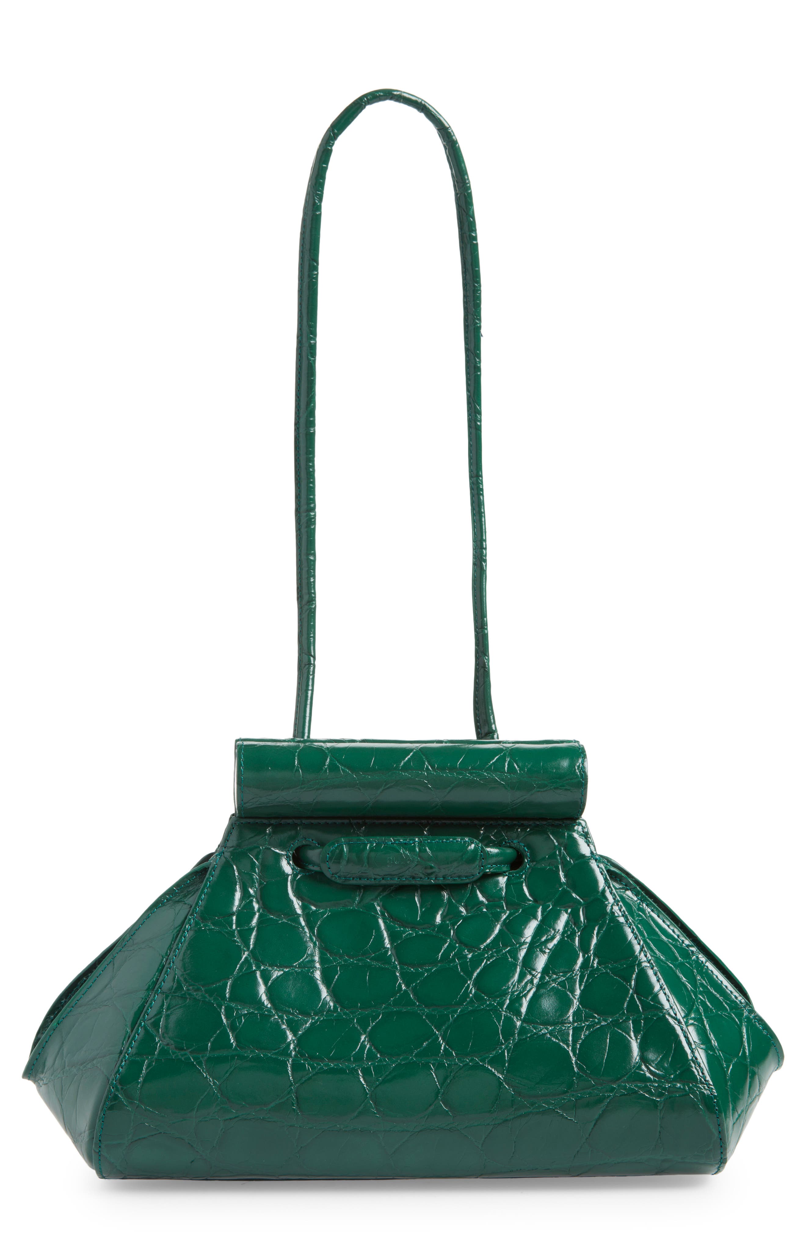 gu-de Any Croc Embossed Leather Frame Bag, Main, color, 