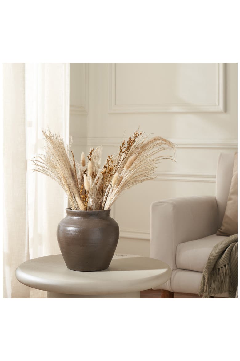 Decorative Clay Vase, Alternate, color, BROWN
