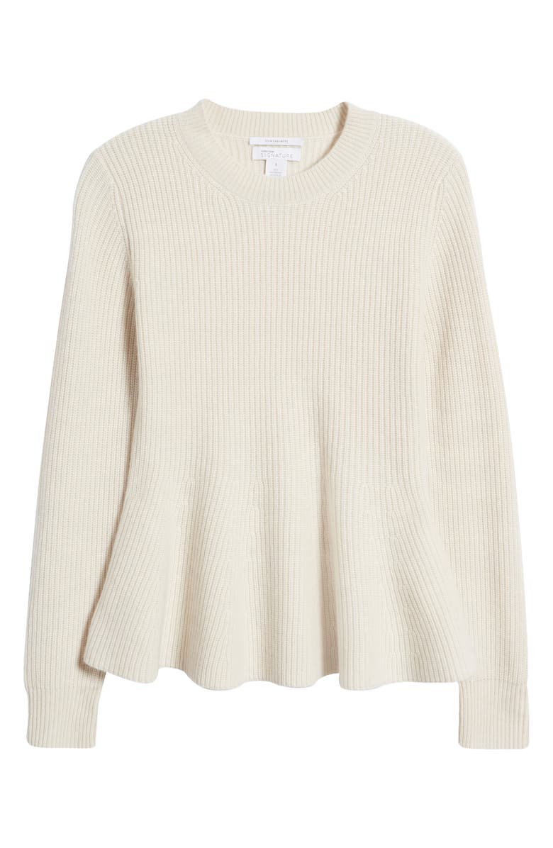 Nordstrom Signature Peplum Cashmere Sweater, Alternate, color,