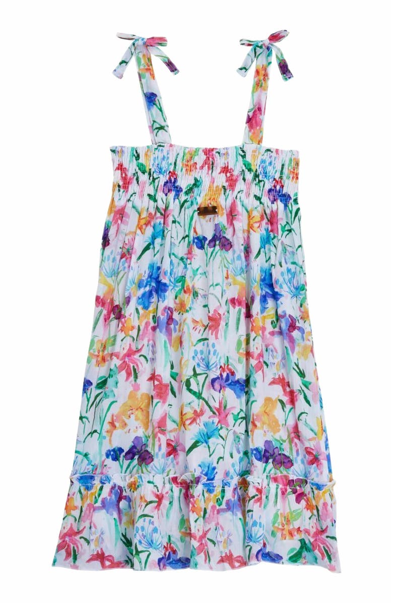Vilebrequin Kids' Happy Flowers Viscose Dress, Alternate, color, 
