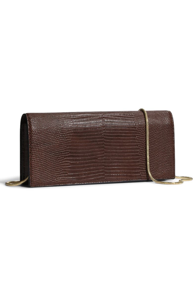 Alexis Bittar Twisted Side Handle Leather Clutch, Alternate, color, Chocolate