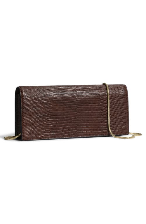 Alexis Bittar Twisted Gold Side Handle Clutch In Brown