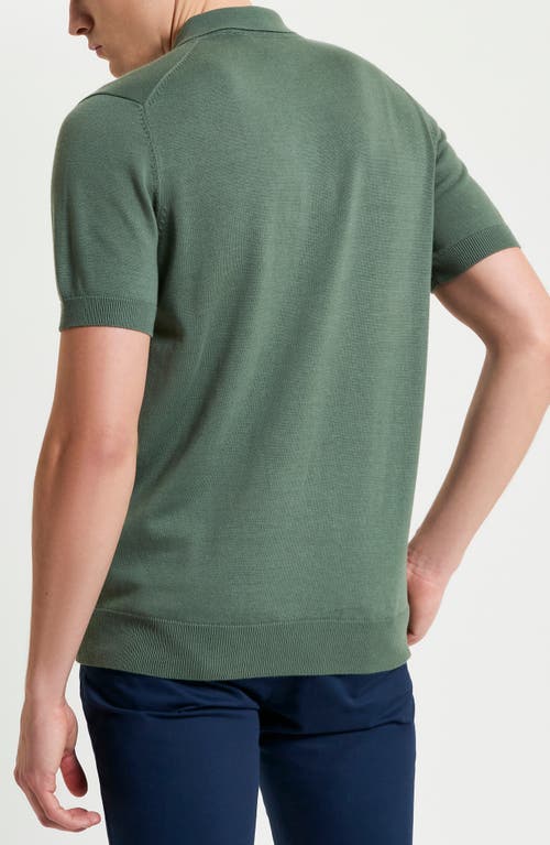 Ben Sherman Signature Organic Cotton Polo Sweater In Olive