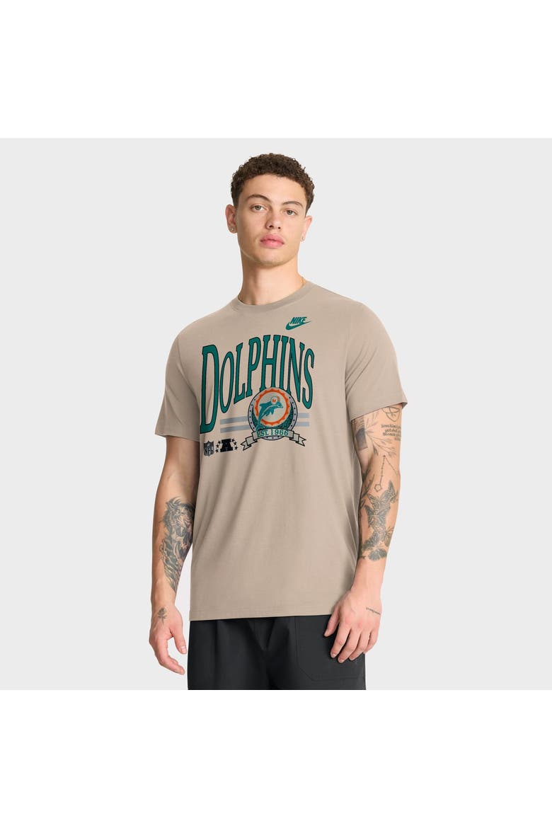 Men's Nike Sand Miami Dolphins Rewind Tri-Blend T-Shirt, Main, color, Sand