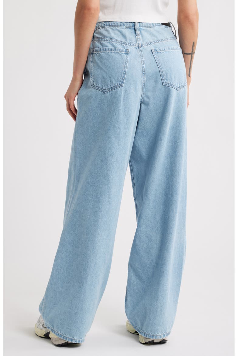 Pleated Wide Leg Jeans, Alternate, color, INDIGO