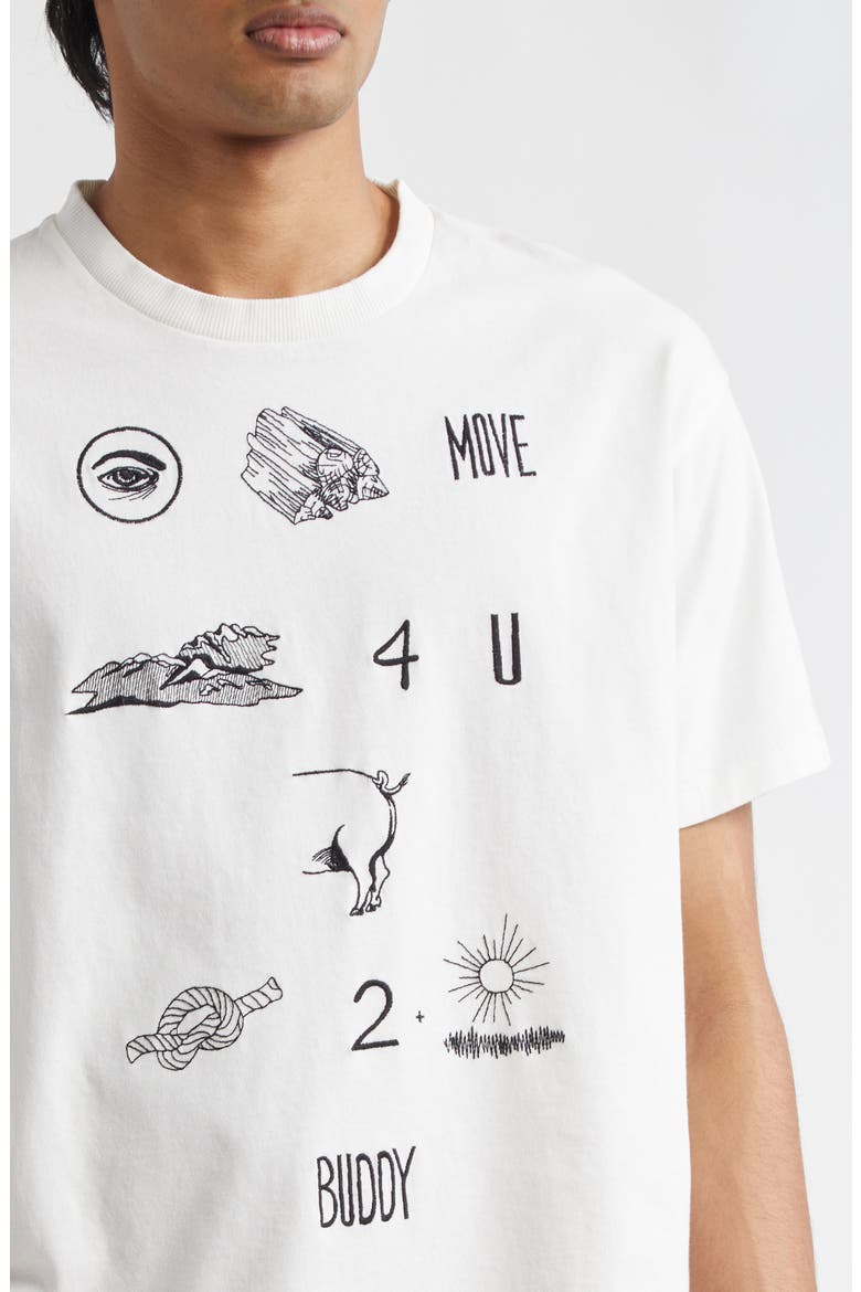 Rebus Embroidered T-Shirt, Alternate, color, CREAM