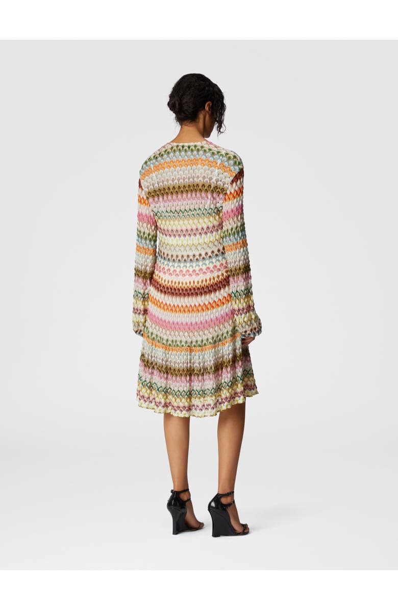 Missoni Long Sleeve Short Dress With Zig Zag Lace Pattern, Alternate, color, 