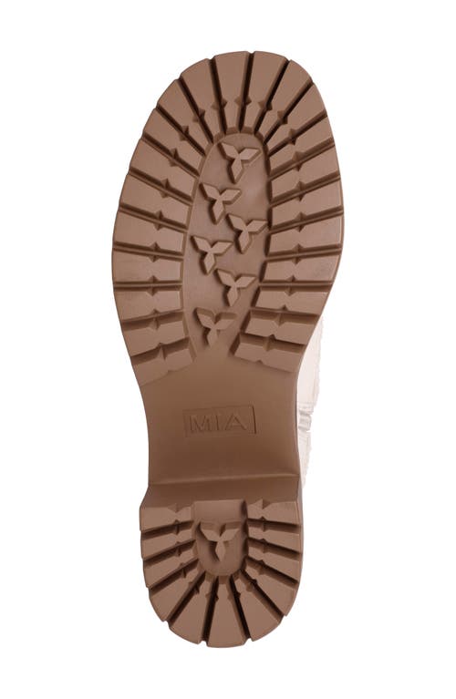 Mia Alpes Faux Shearling Trimmed Lug Sole Boot In Brown