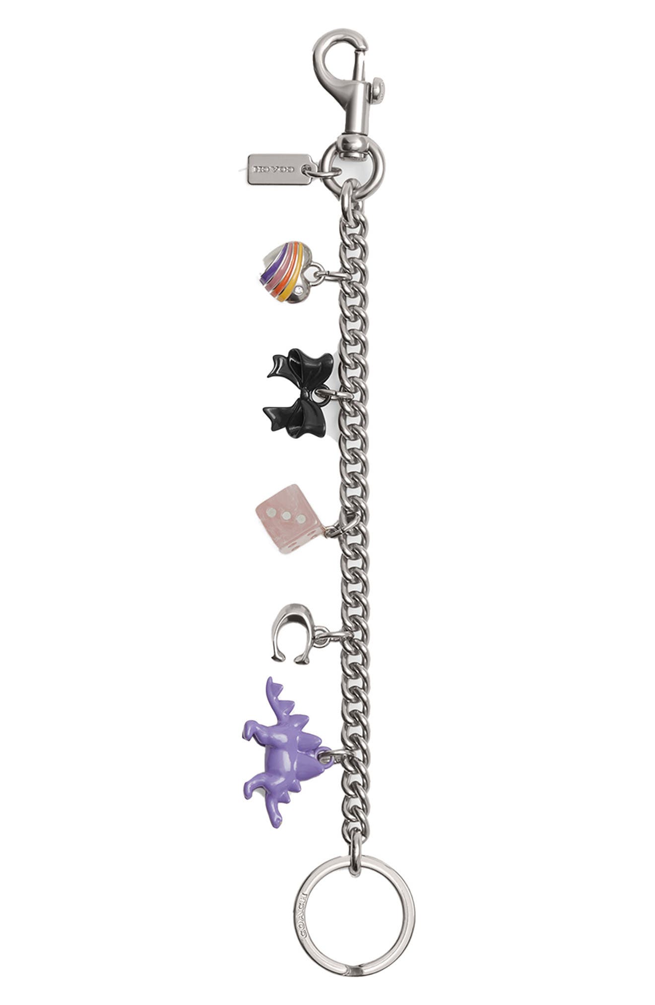 COACH Motif Chain Bag Charm, Main, color, Lh/ Multi