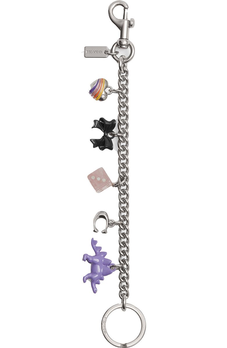 COACH Motif Chain Bag Charm, Main, color, Lh/ Multi