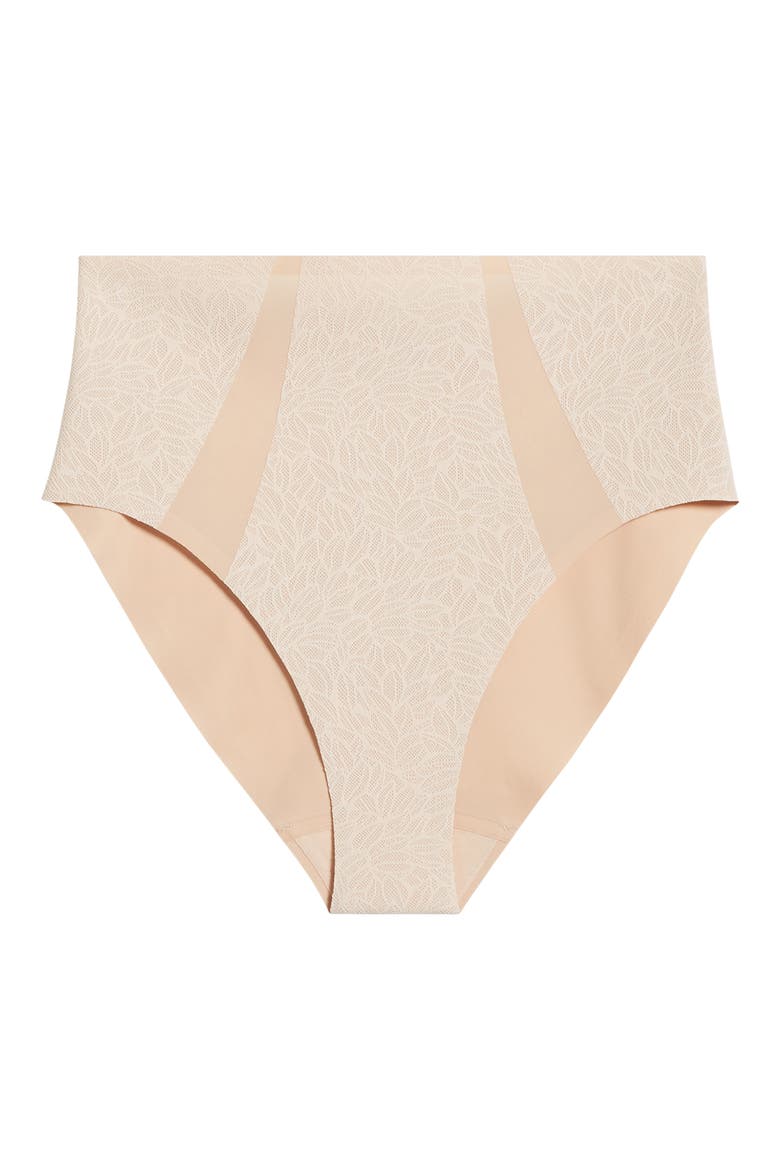 Pure Lace High Waist Support Briefs, Alternate, color, BEIGE BLUSH