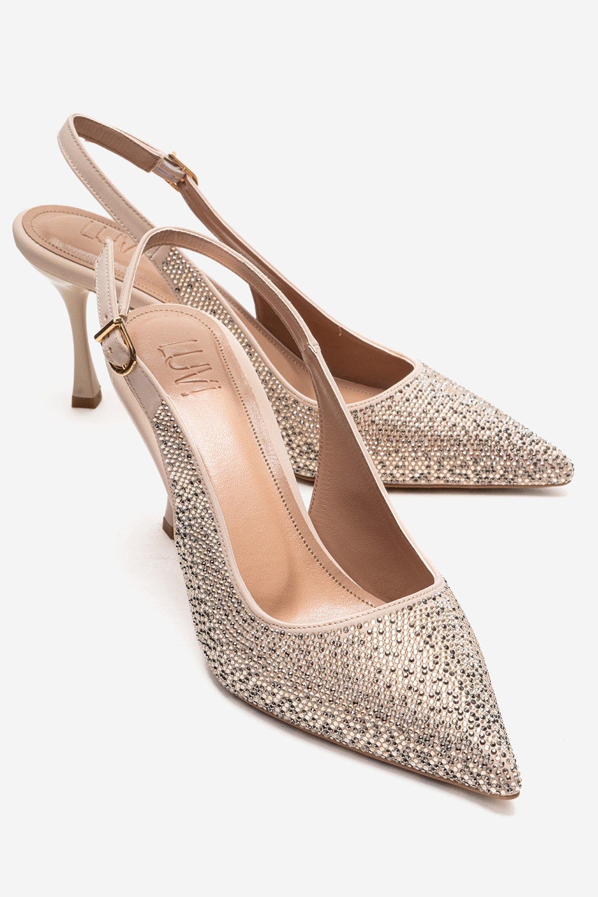Prologue Shoes Johanna Slingback Embellished Stiletto Pump, Main, color, Nude
