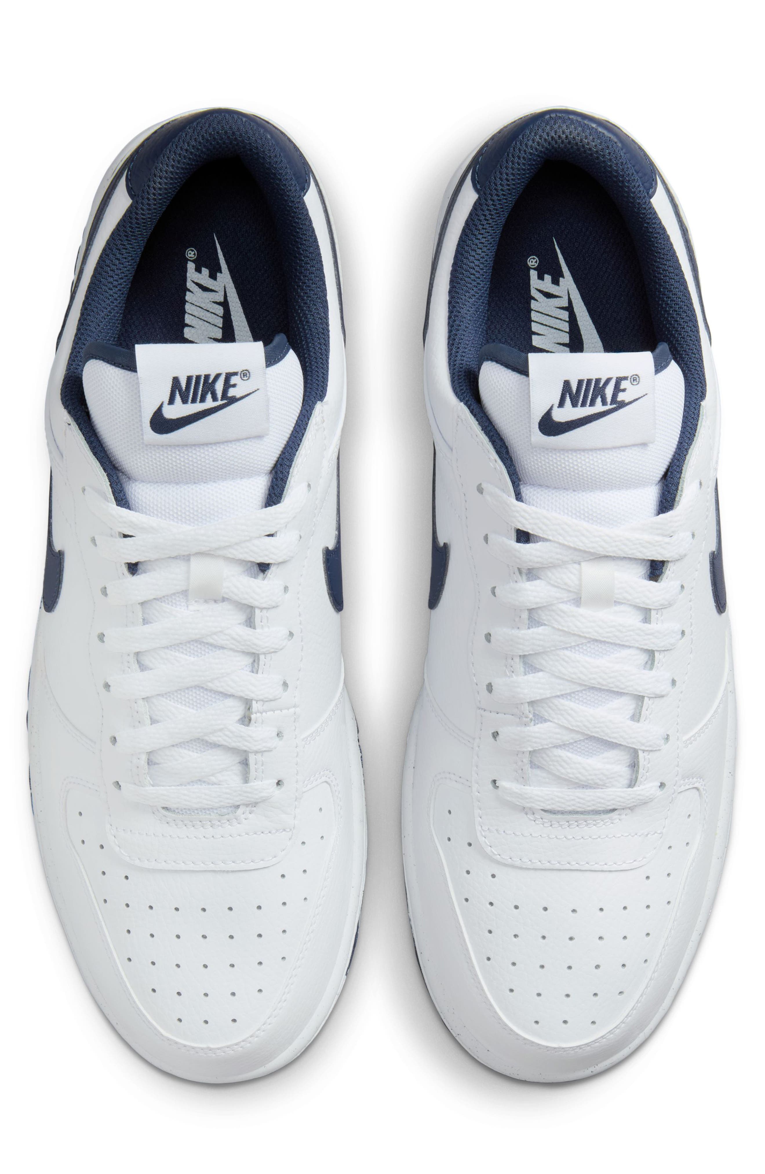 Nike Big Nike Low Basketball Sneaker, Alternate, color, White/ Midnight Navy