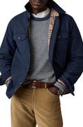 Faherty CPO Blanket Lined Cotton Canvas Button-Up Shirt Jacket
