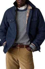 Faherty CPO Blanket Lined Cotton Canvas Button-Up Shirt Jacket