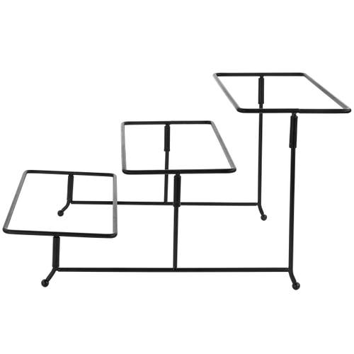 Gibson Home Crenshaw Hand Painted Stoneware 3-tier Serving Set With Metal Rack In Multicolor In Red