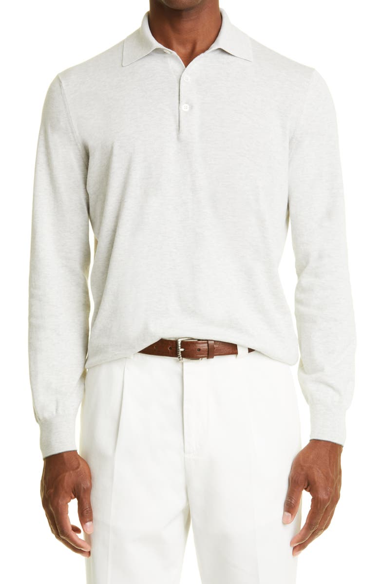 Brunello Cucinelli Men's Cotton Polo Sweater, Main, color,
