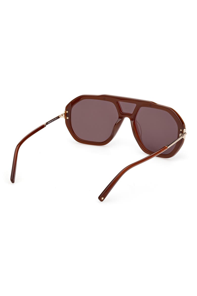 Geometric Sunglasses, Alternate, color, OPAL BROWN / GOLD / BROWN