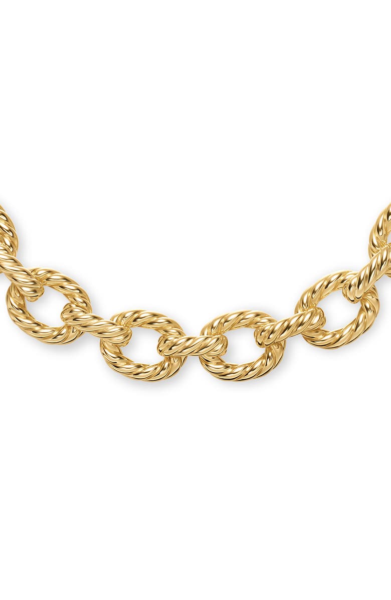 David Yurman Sculpted Cable Oval Link Necklace, Alternate, color, Gold