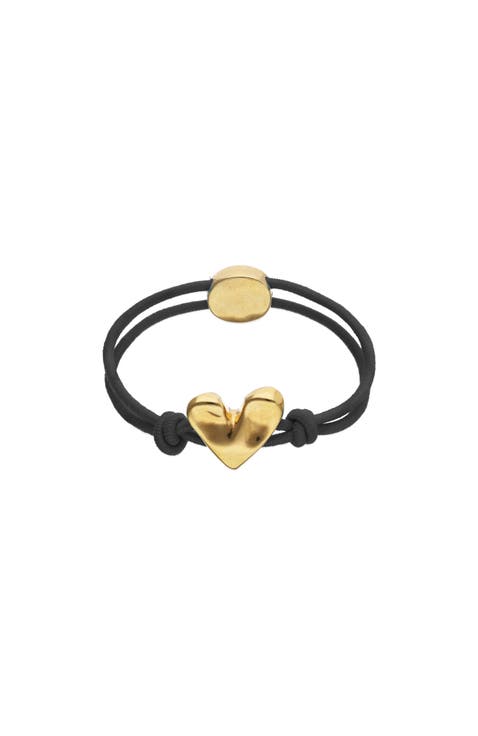 Elastic Thread Bracelet with 18K Gold-Plated Heart