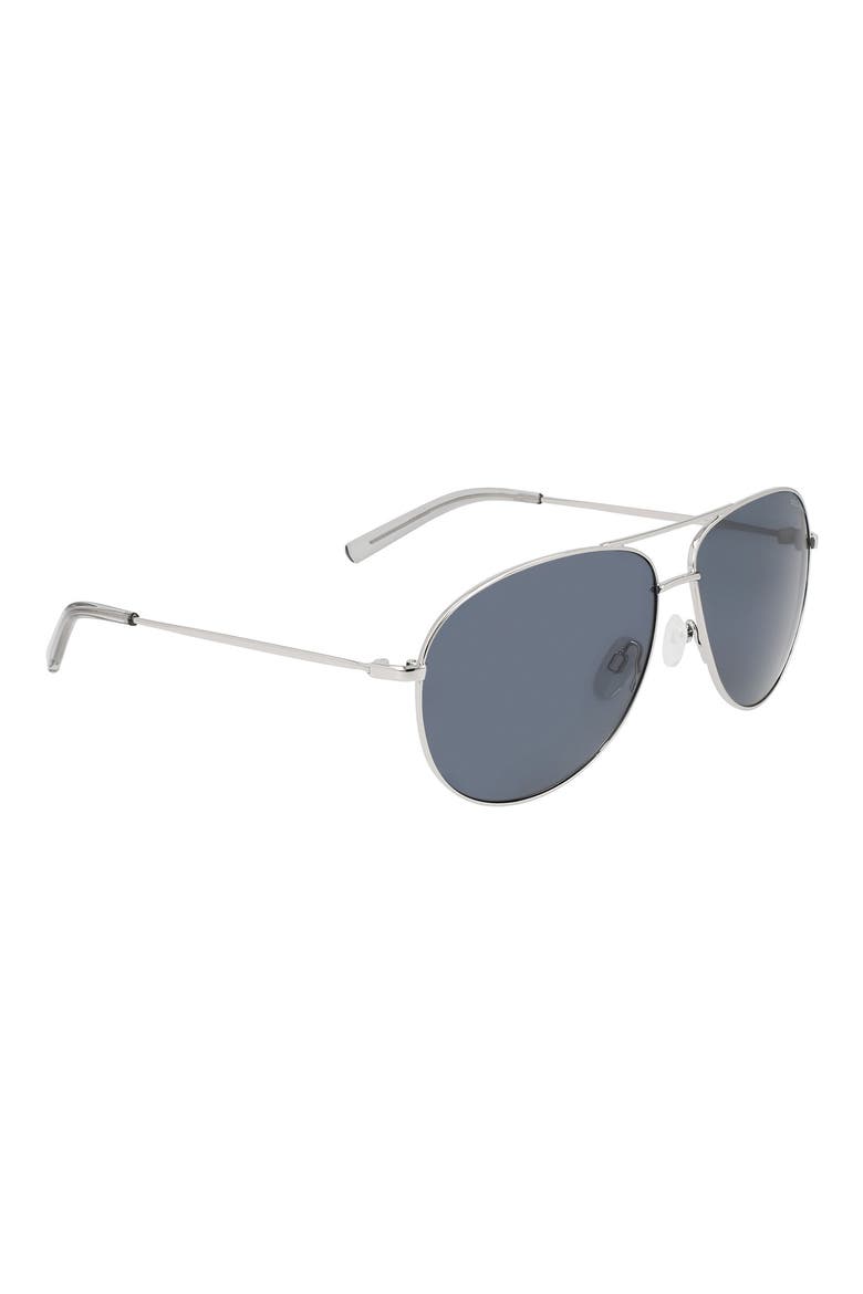 61mm Aviator Sunglasses, Alternate, color, SHINY SILVER