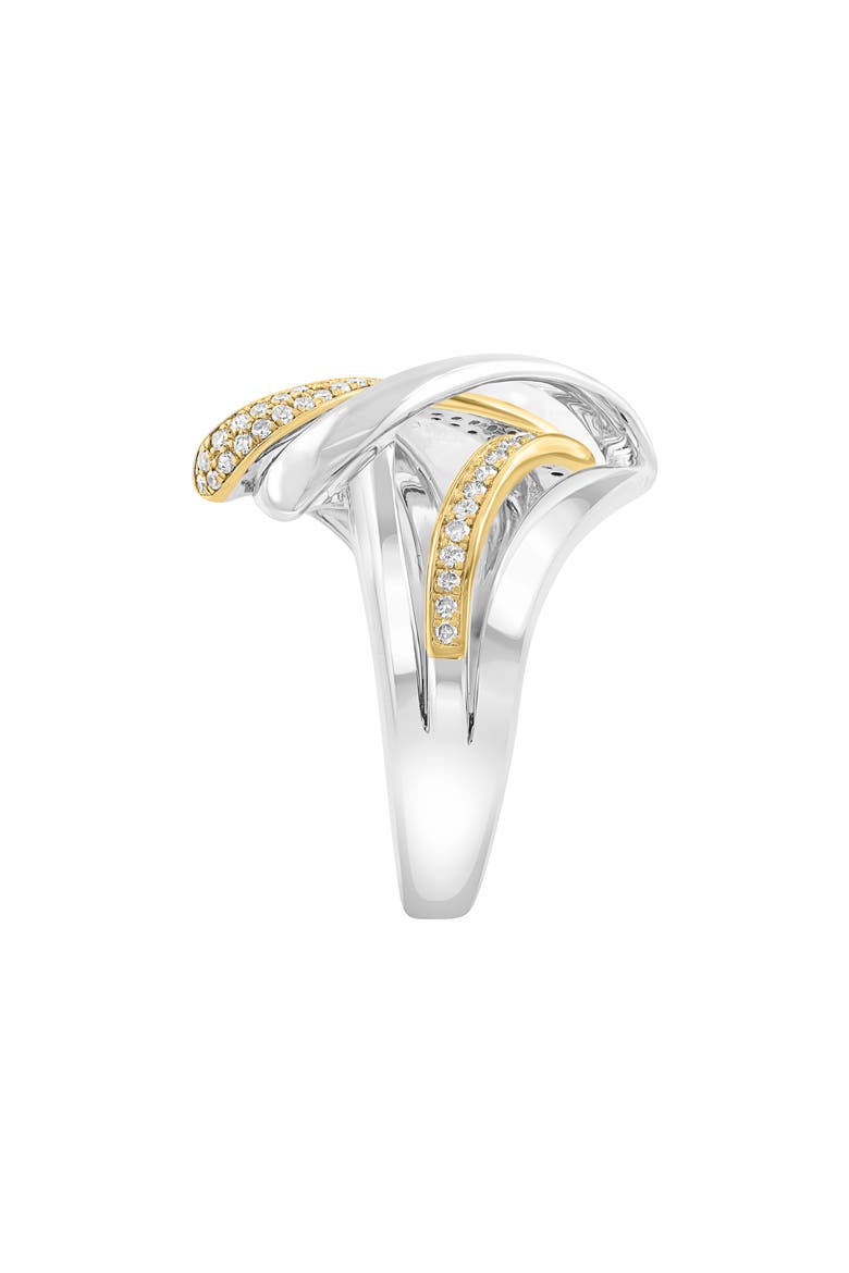 Two-Tone Pavé Diamond Swirl Ring, Alternate, color, GOLD
