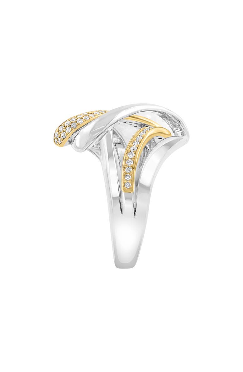 EFFY Two-Tone Pavé Diamond Swirl Ring, Alternate, color,