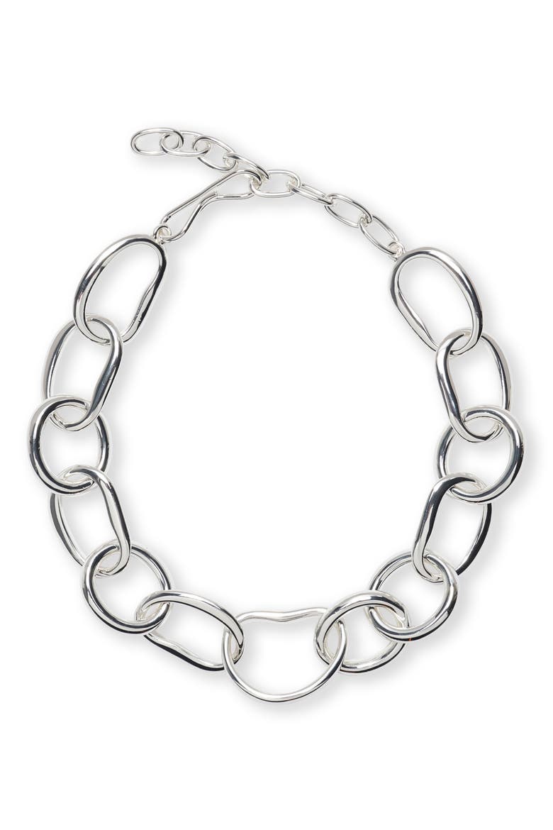 Porto Chain Necklace, Main, color, SILVER