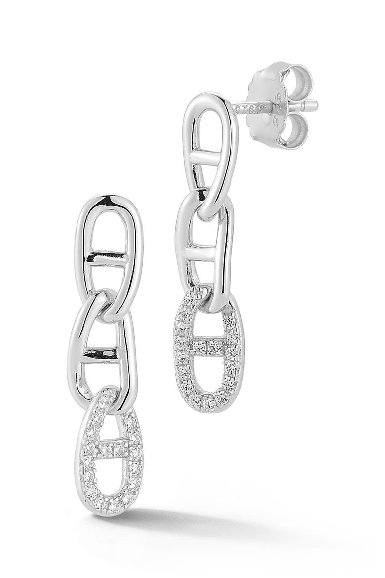 Sterling Silver Mariner Drop Earrings, Main, color, SILVER