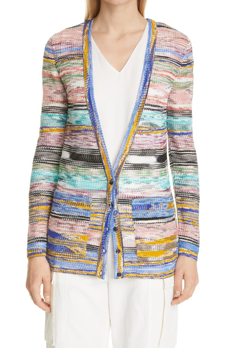 Missoni Stripe V-Neck Cardigan, Main, color, 