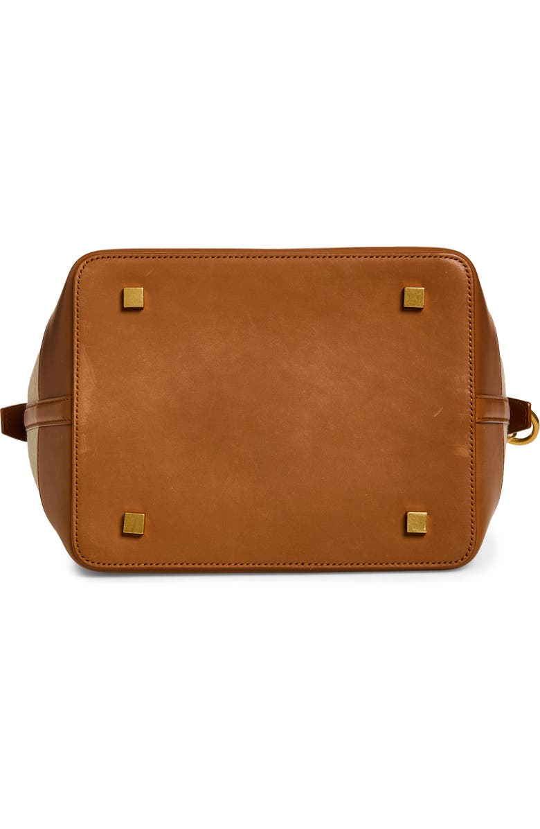 Saint Laurent Le 37 Canvas & Leather Bucket Bag, Alternate, color, Desert Dust/ Brick