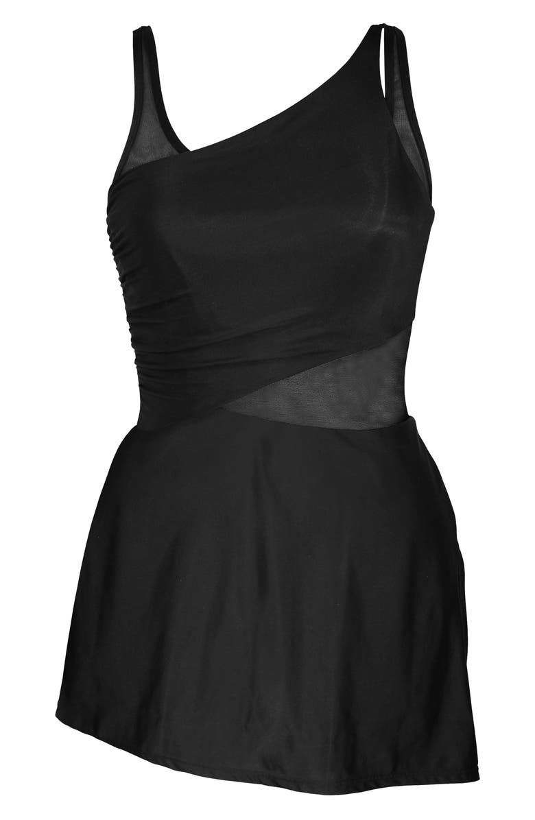 Miraclesuit<sup>®</sup> Network News Alina Skirted One-Piece Swimsuit, Alternate, color, Black