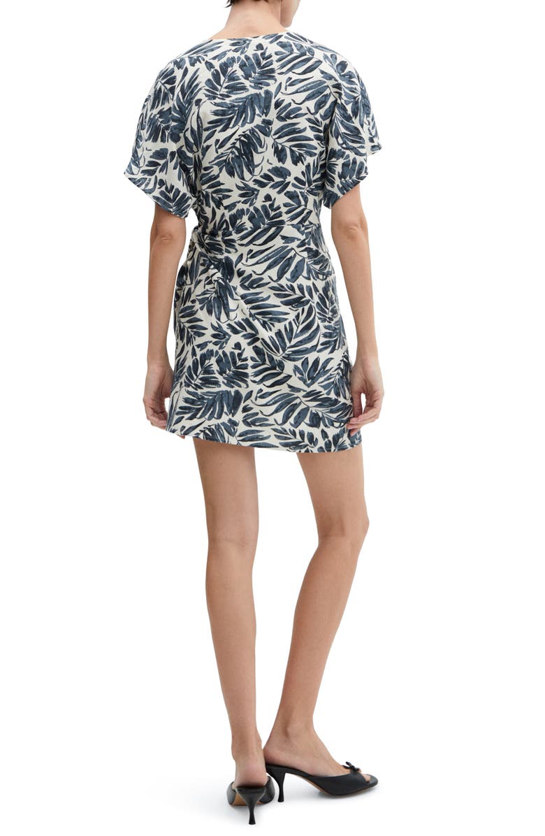 MANGO Print Linen Blend Wrap Dress, Alternate, color,