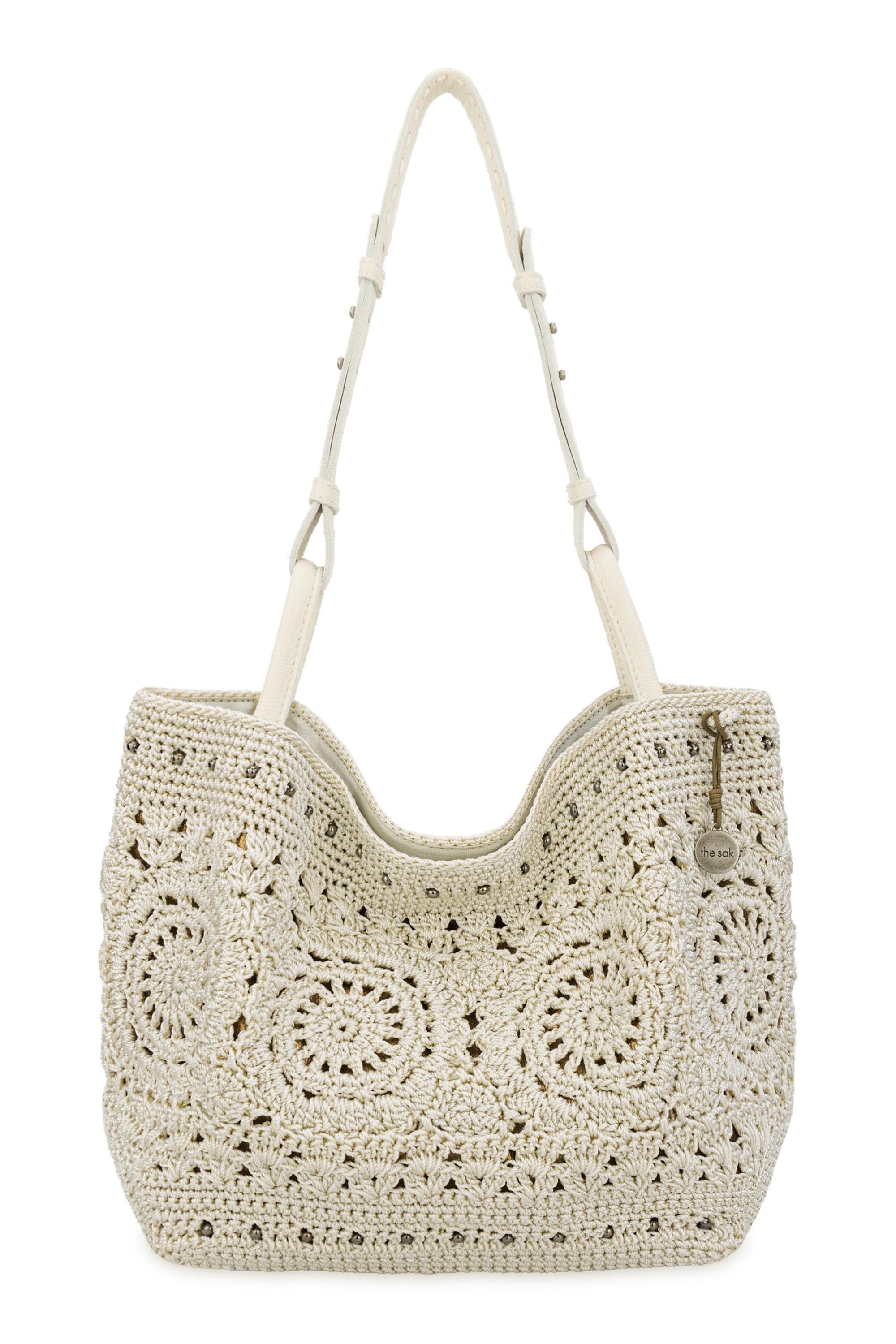 The Sak Los Feliz Medium Crochet Tote Bag, Main, color, Natural Medallion