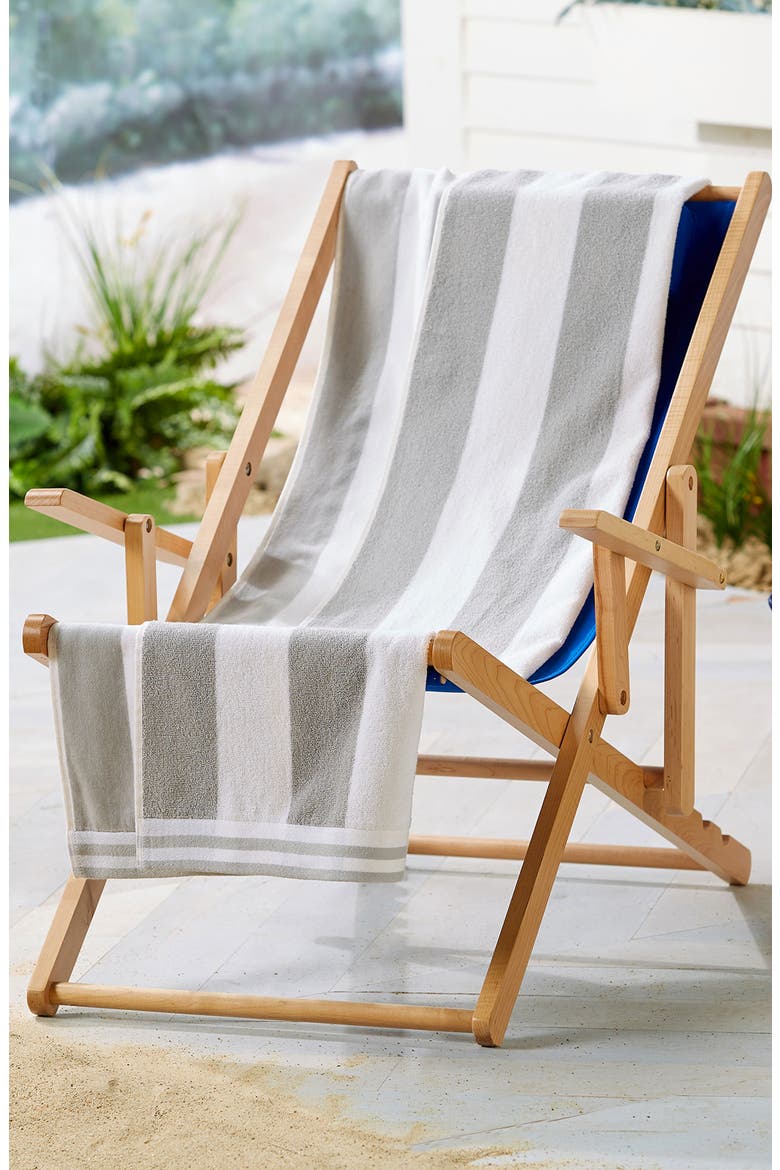 4-Pack Oversize Stripe Beach Towels, Alternate, color, PALE GREY
